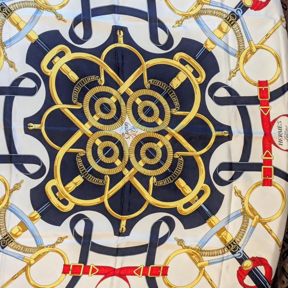 Hermès "Eperon d'Or" silk scarf, designed by Henri d'Origny